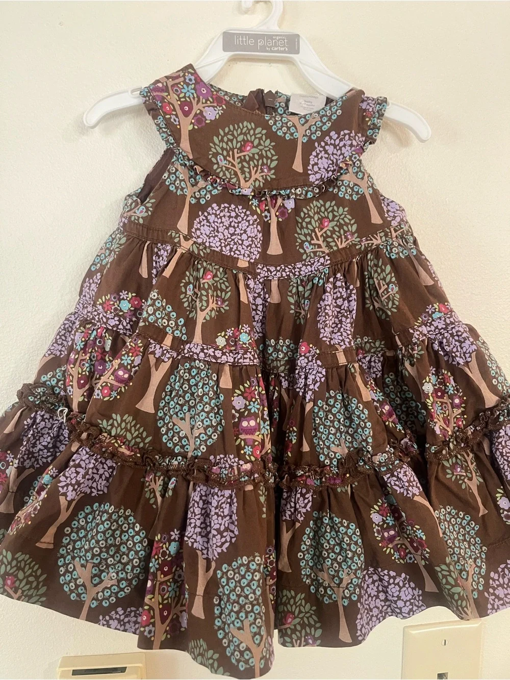 Baby Gap Brown Tiered Tree and Owl Swing Dress - Fall, Autumn